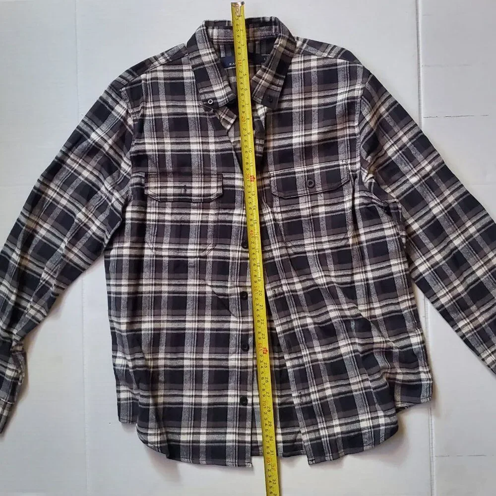 Men Regular Fit Plaid Flannel Long Sleeve Casual Shirt, Charcoal Combo LARGE - Picture 9 of 14